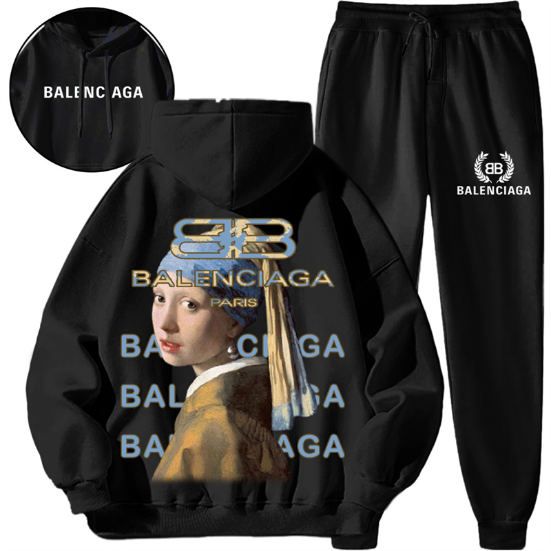 【 Balenciaga】おしゃれ油絵少女デザイン超人気衛衣スーツです