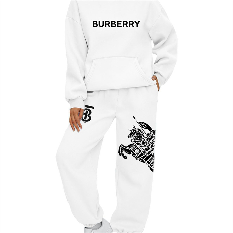【 Burberry 】デザイン性のある戦闘馬の個性的なパーカーのセットです