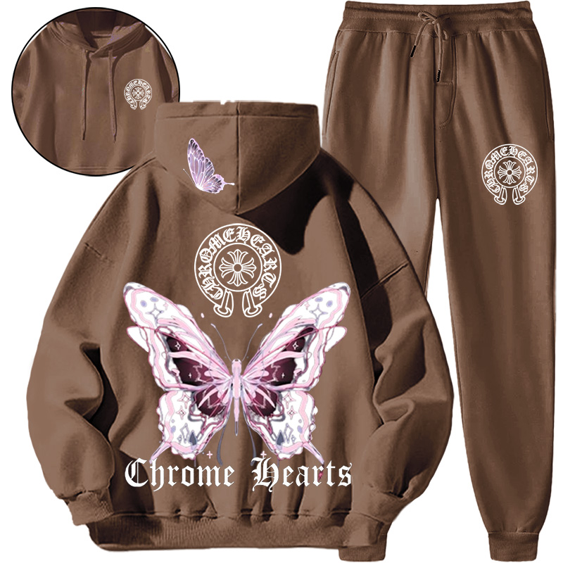 【 Chrome Hearts 】おしゃれ感が美しい蝶々ファッションパーカーのスーツです