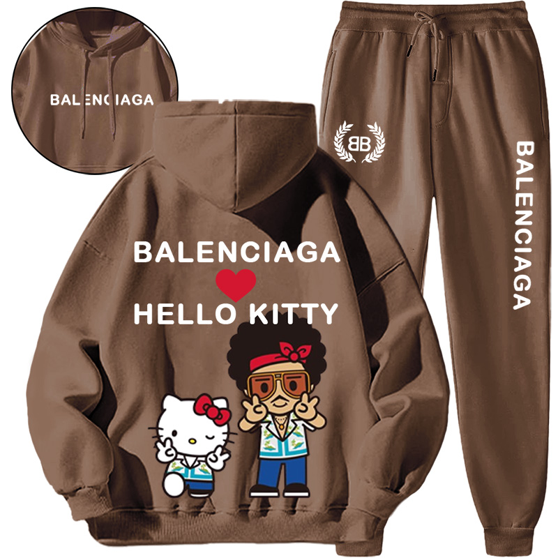 【 Balenciaga 】かわいい子猫ファッション連名パーカーセットです