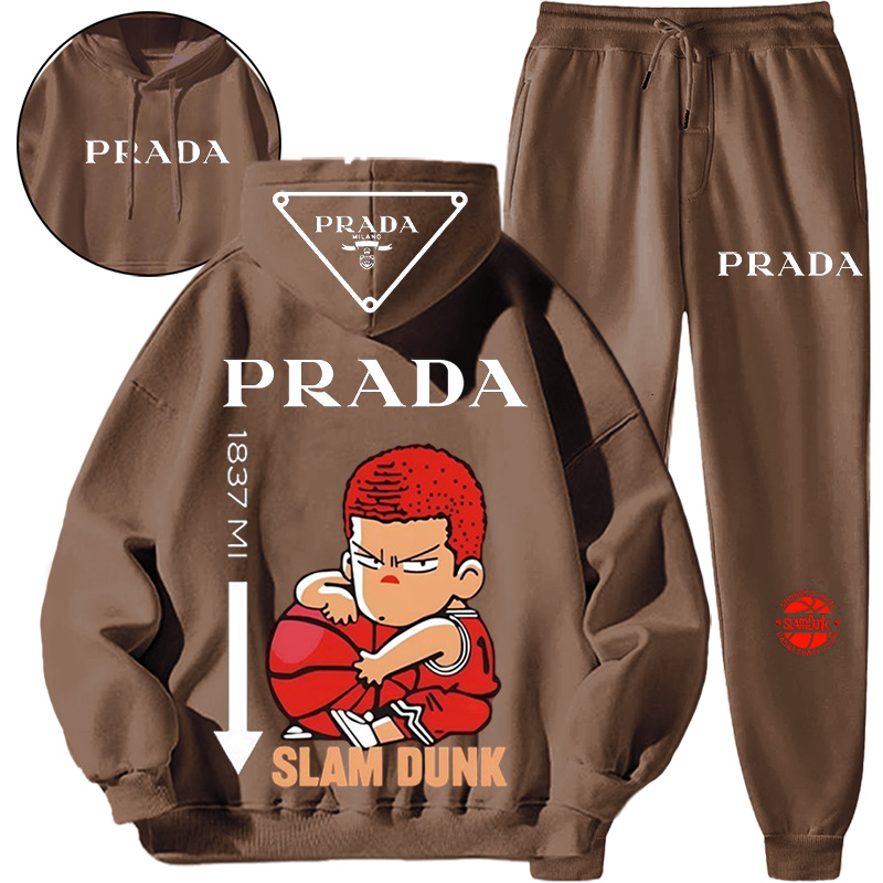 【 Prada 】熱血アニメ連名衛衣スーツです