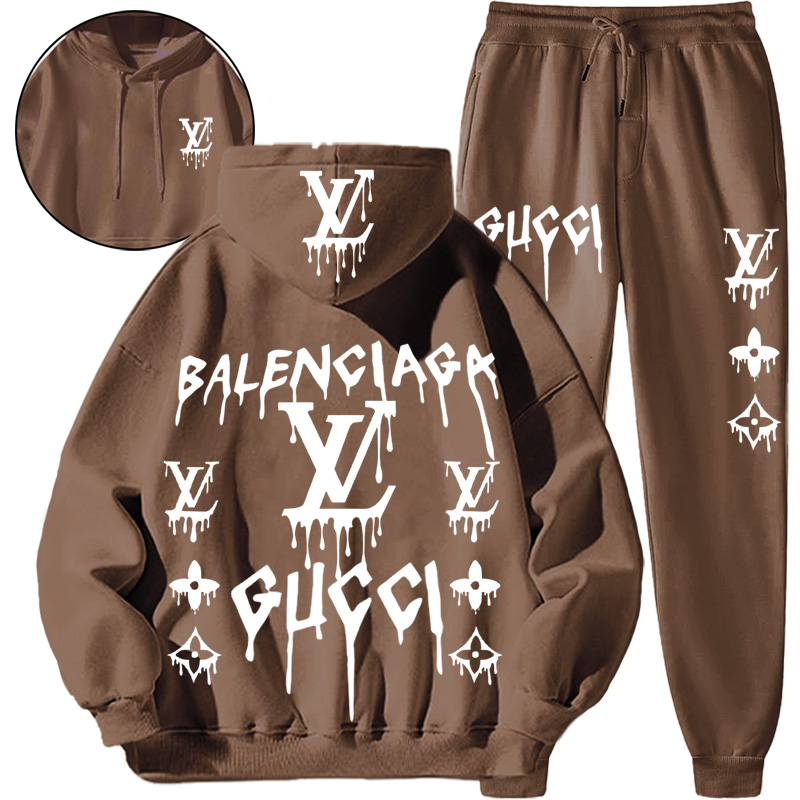 【 Louis Vuitton Malletier x Gucci x Balenciaga 】高級ファッションデザイン感働の人気パーカーのセットです