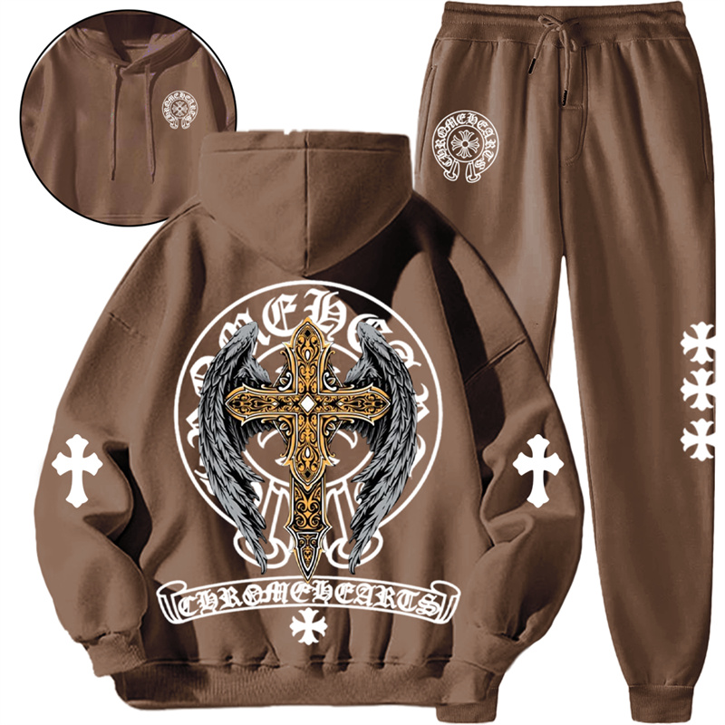 【 Chrome Hearts 】ハイストリート?ファッション翼の十字架ですパーカーのスーツです