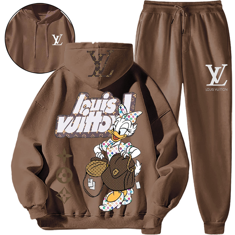 【 Louis Vuitton Malletier 】ストリートファッションを身につけたアヒルおばさんの可愛いファッションパーカーのスーツです