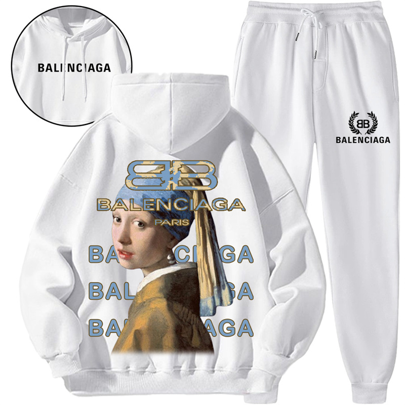 【 Balenciaga】おしゃれ油絵少女デザイン超人気衛衣スーツです