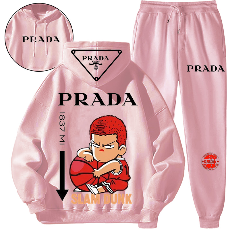【 Prada 】熱血アニメ連名衛衣スーツです