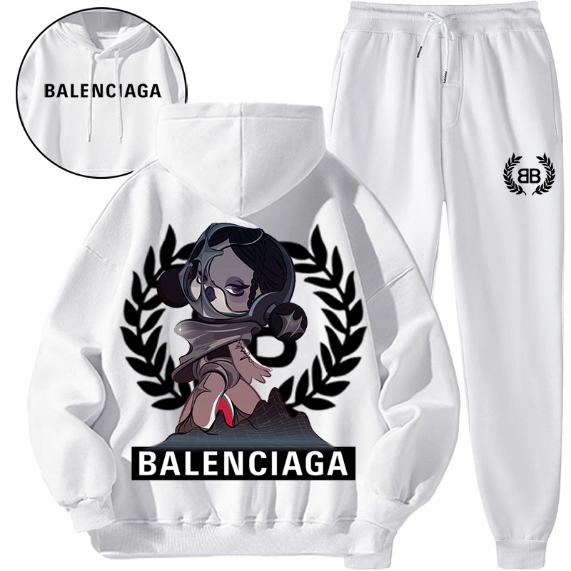 【 Balenciaga 】スタイリッシュで個性的なデザインのキャラクターフィギュア連名パーカーセットです