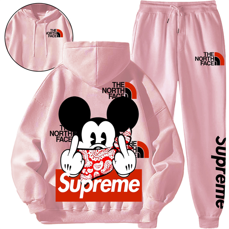 【THE NORTH FACE & SUPREME】MICKEY 高街ファッションキャラクターですパーカーのスーツです