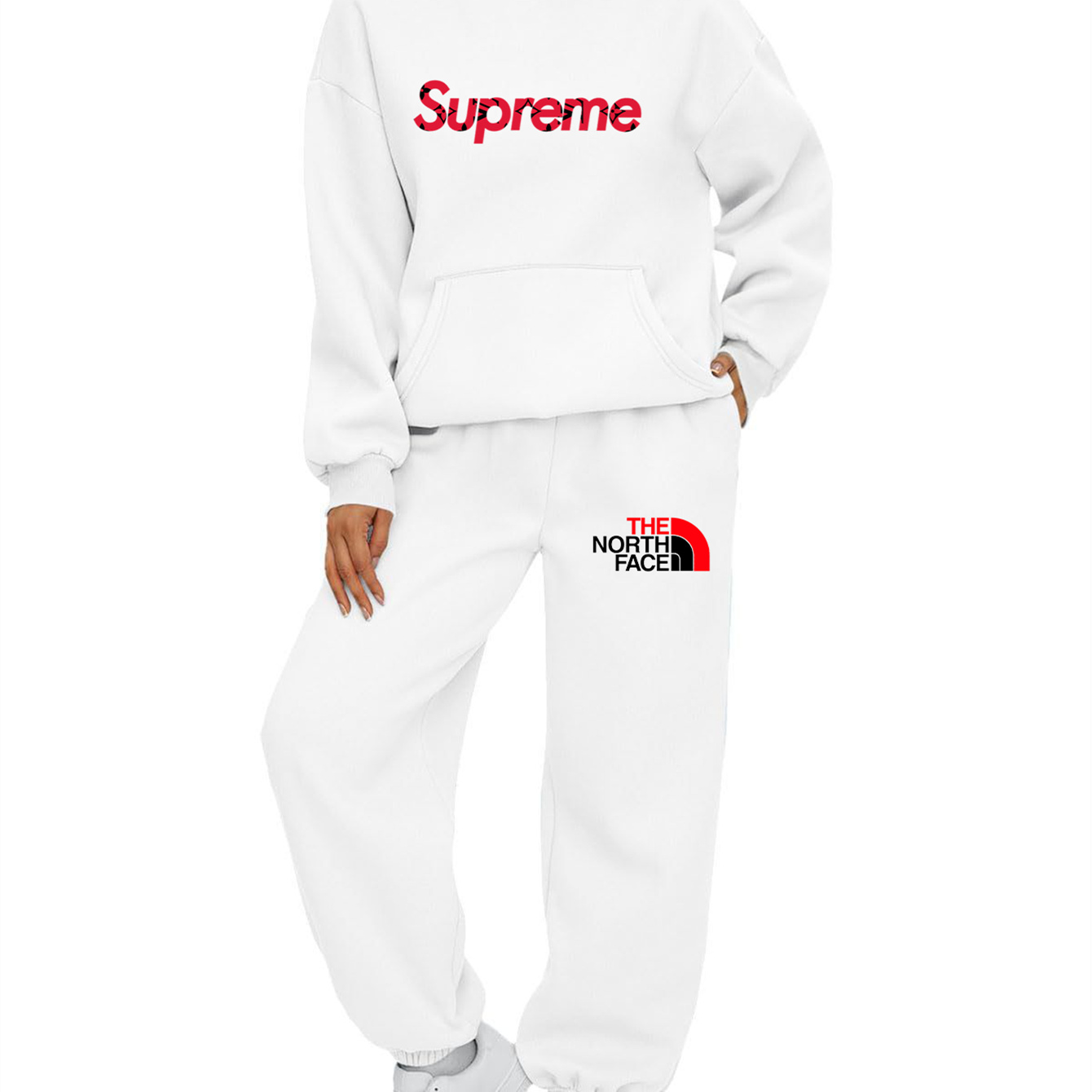 【 Supreme x The North 】箇性的なデザインのブランドの衛衣のスーツです