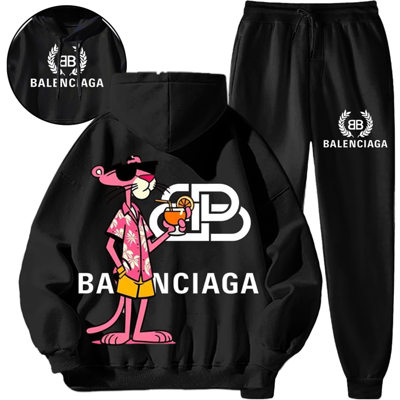 【 Balenciaga】ピンク豹ファッション連名パーカーセットです