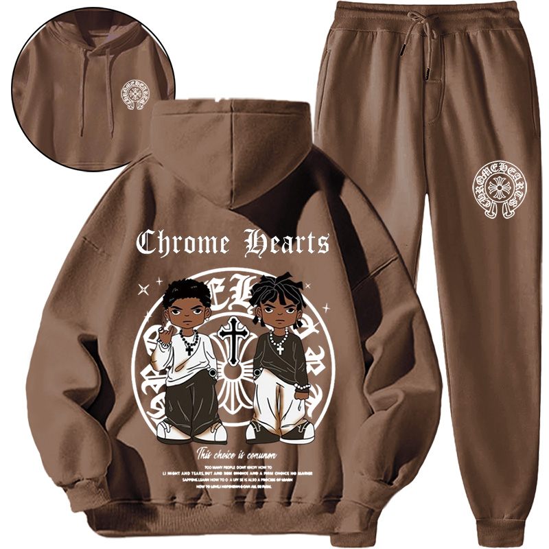 【 Chrome Hearts 】スタイリッシュなデザインの黒人ファッションパーカーのスーツです