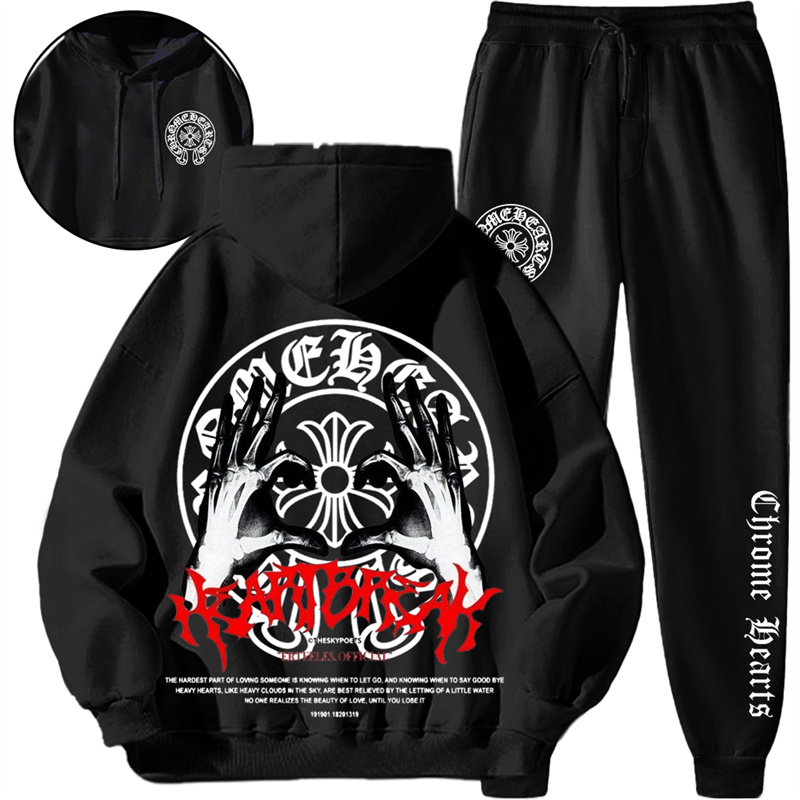 【 Chrome Hearts 】個性的なアメリカンストリートファッションのパーカースーツです