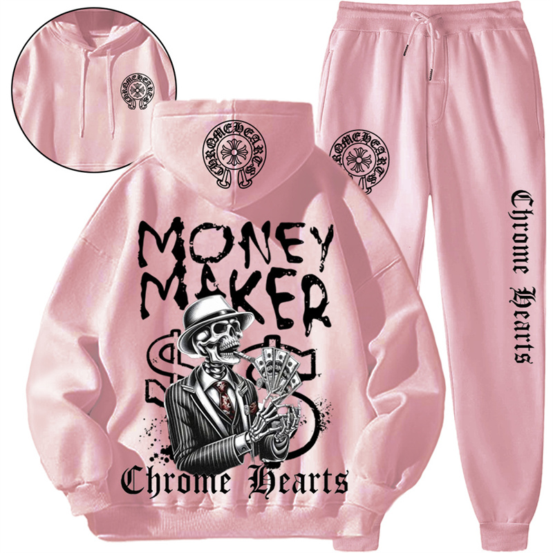 【 Chrome Hearts 】ストリートファッション髑髏風パーカーのセットです