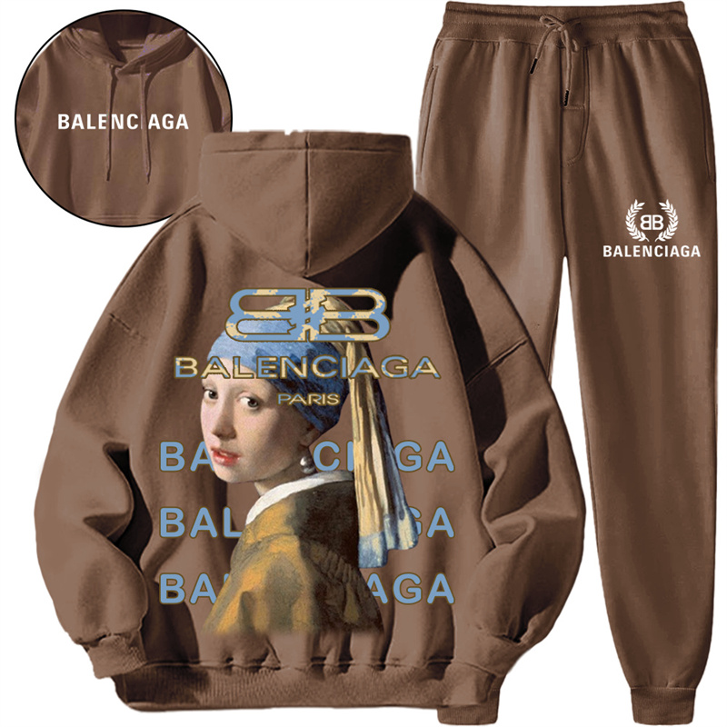 【 Balenciaga】おしゃれ油絵少女デザイン超人気衛衣スーツです