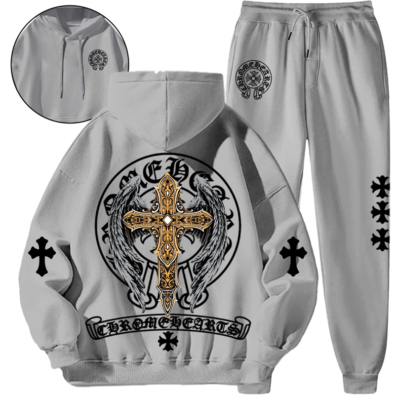 【 Chrome Hearts 】ハイストリート?ファッション翼の十字架ですパーカーのスーツです