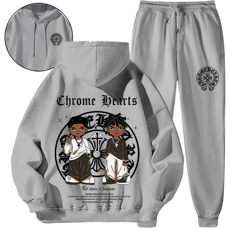 【 Chrome Hearts 】スタイリッシュなデザインの黒人ファッションパーカーのスーツです
