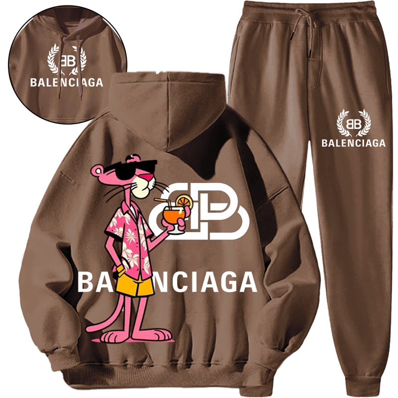 【 Balenciaga】ピンク豹ファッション連名パーカーセットです