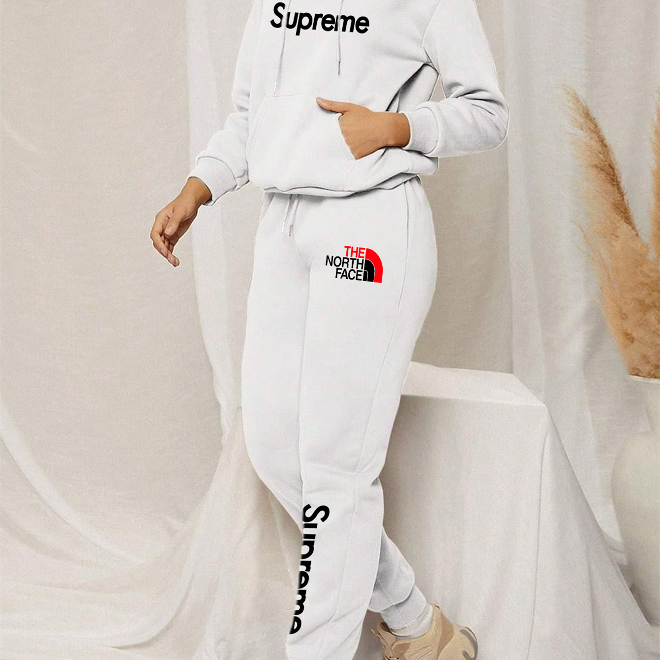 【 Supreme x The North Face 】ミュージックマウスファッション連名パーカーセットです