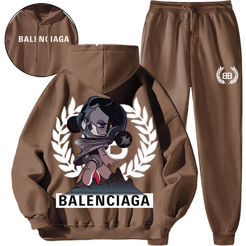 【 Balenciaga 】スタイリッシュで個性的なデザインのキャラクターフィギュア連名パーカーセットです