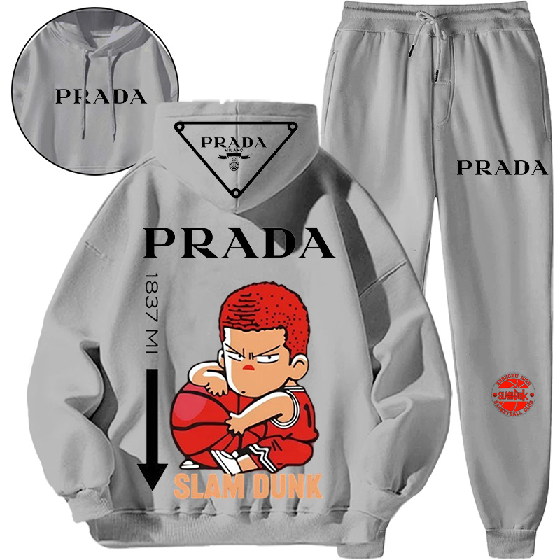 【 Prada 】熱血アニメ連名衛衣スーツです