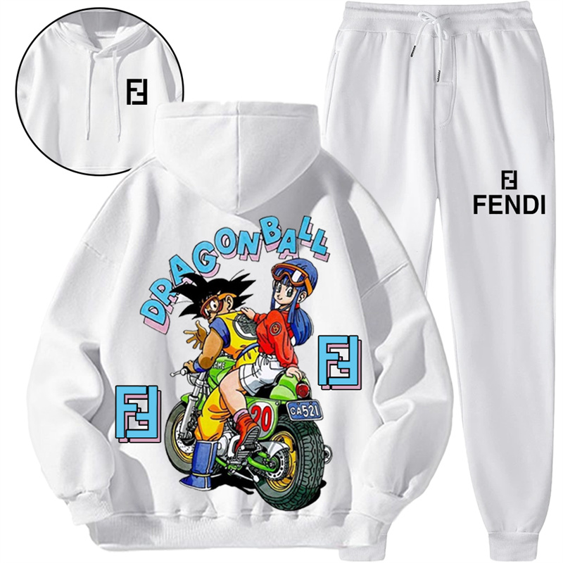 【 Fendi 】人気アニメの連名デザインのパーカーセットです