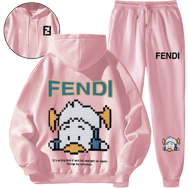 【 Fendi 】かわいい転んだアヒルちゃんのおしゃれパーカーパーカースーツです