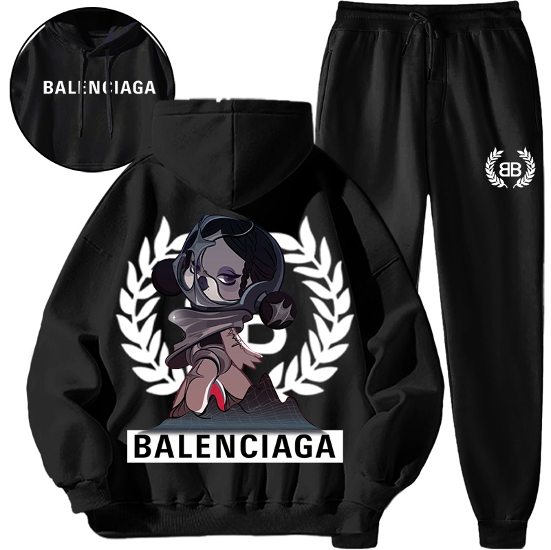 【 Balenciaga 】スタイリッシュで個性的なデザインのキャラクターフィギュア連名パーカーセットです