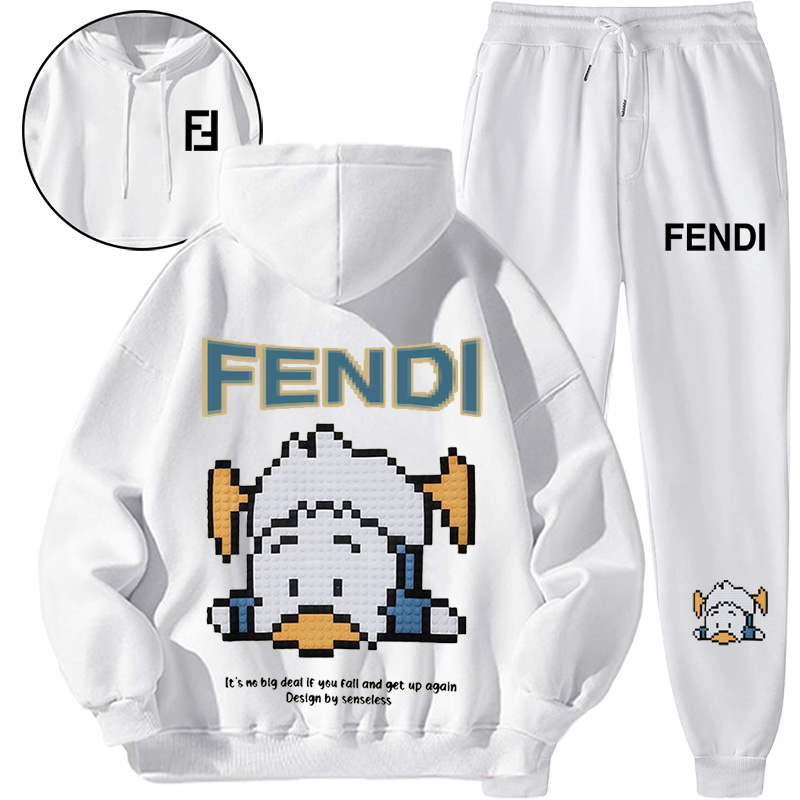 【 Fendi 】かわいい転んだアヒルちゃんのおしゃれパーカーパーカースーツです