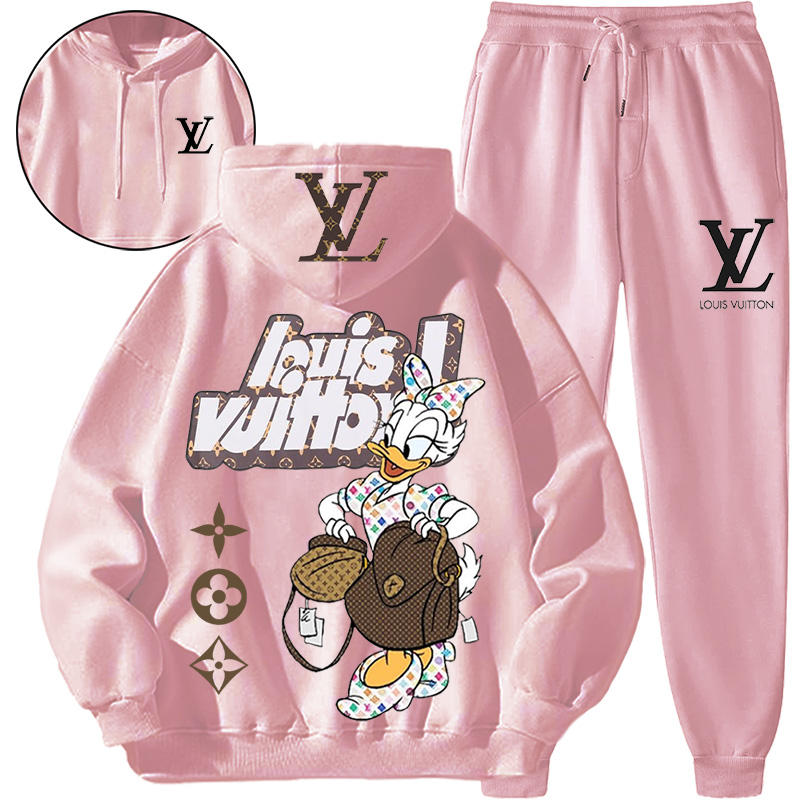 【 Louis Vuitton Malletier 】ストリートファッションを身につけたアヒルおばさんの可愛いファッションパーカーのスーツです