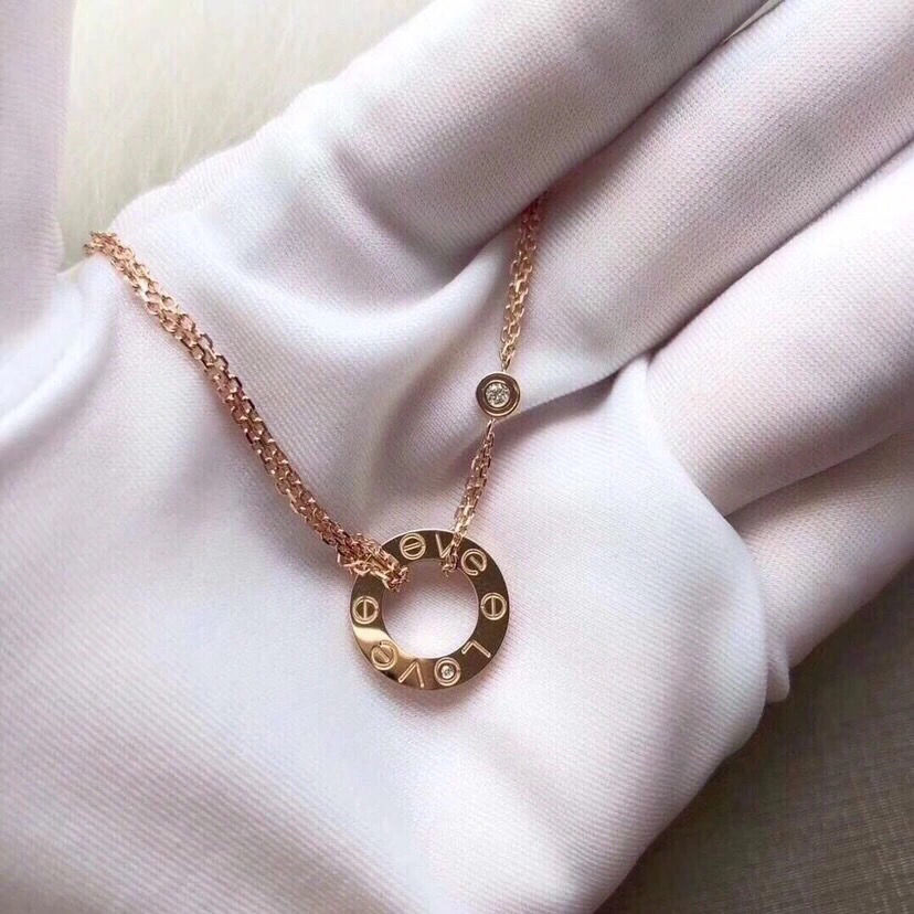 【Cartier】 LOVE ネックレス 18Kゴールド ダイヤモンド2個