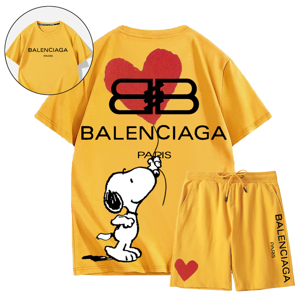 【BALENCIAGA】ハートの風船を持つ犬半袖ショートパンツスーツ「本物であることが保証されています」どんなスタイルの方でもスッキリ着用できるのがポイント【大人気!!】
