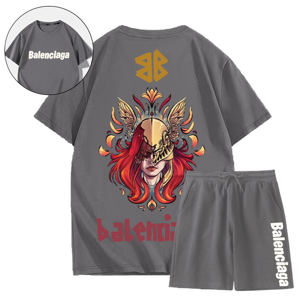 *HOT*【 Balenciaga 】オールドマンリングヴァルキリープリント半袖スーツ【海外ブランド直営店】「正規品保証、公式と同じデザイン」