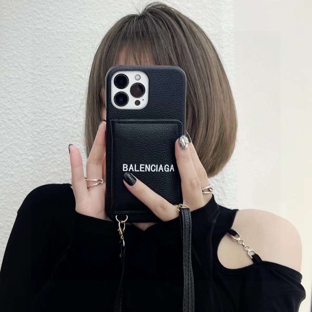 Balenciaga ブラック 電話ケース zm