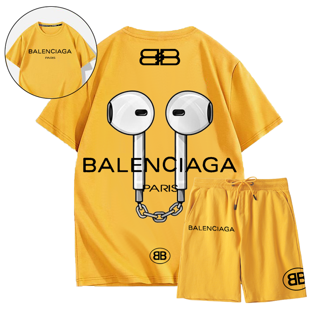 【 BALENCIAGA 】トレンドのヘッドフォン半袖ショーツセット「正規品保証、公式と同じデザイン」ゆったり着ていただけるので部屋着やルームウェアとしてもオススメです