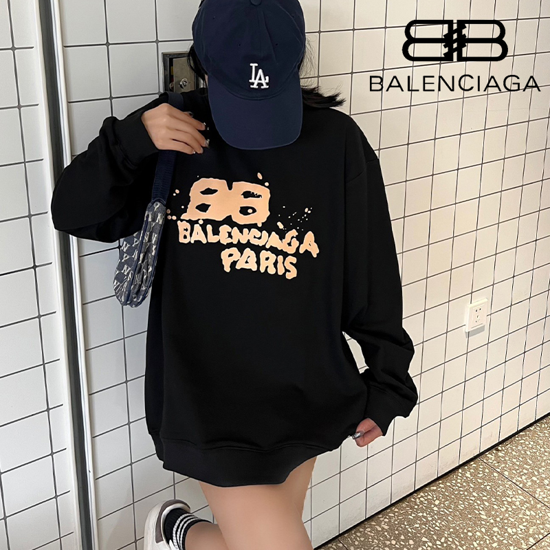 balenciagaコットンのおしゃれ丸首パーカーです09 SS95554