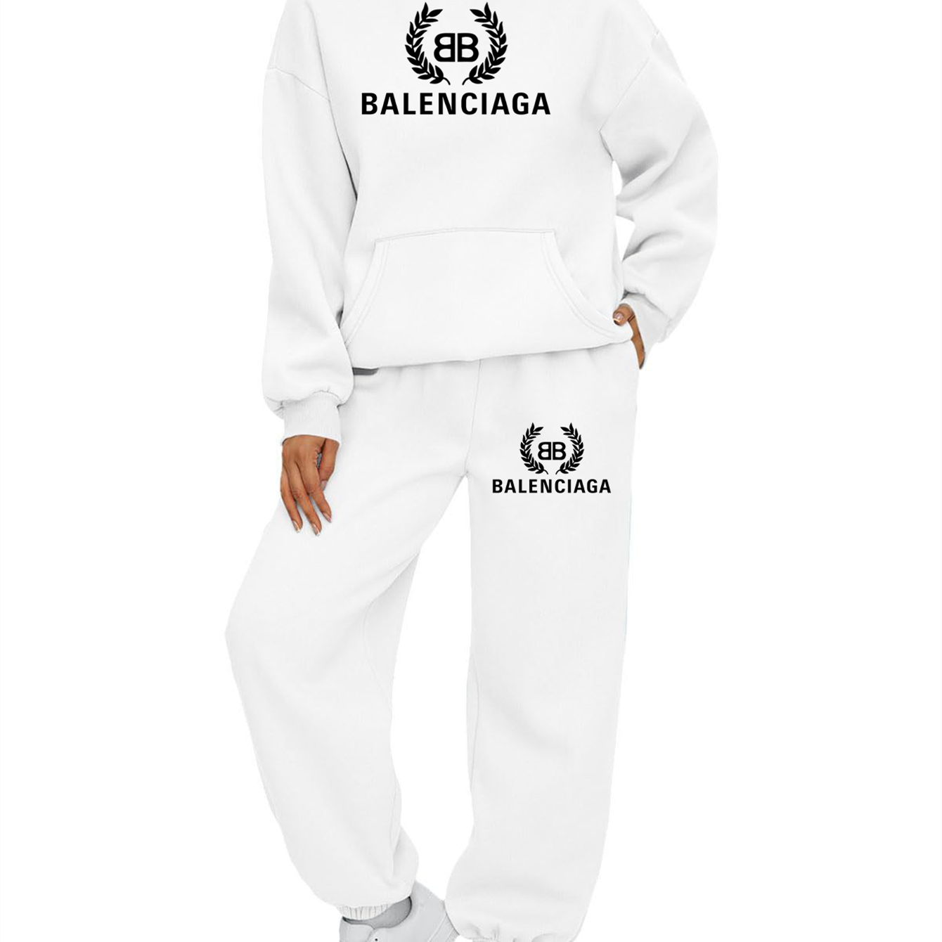 【 Balenciaga】ピンク豹ファッション連名パーカーセットです