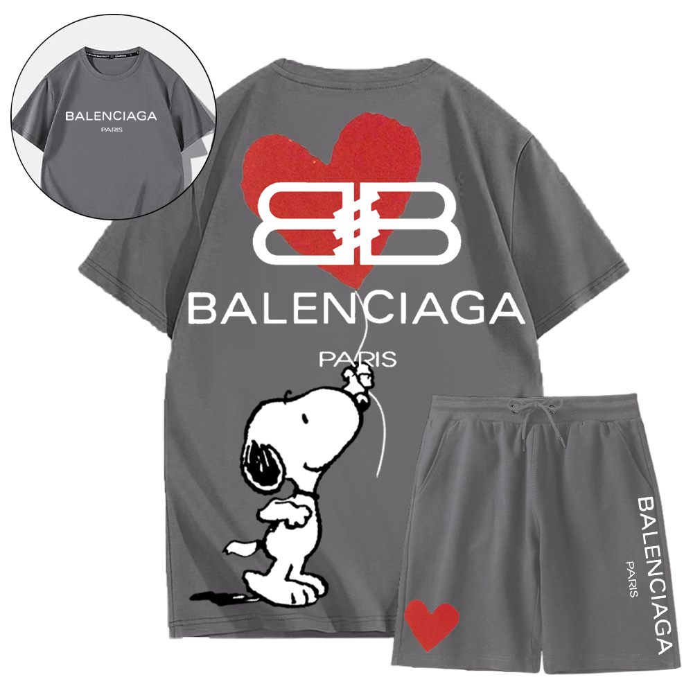 【BALENCIAGA】ハートの風船を持つ犬半袖ショートパンツスーツ「本物であることが保証されています」どんなスタイルの方でもスッキリ着用できるのがポイント【大人気!!】