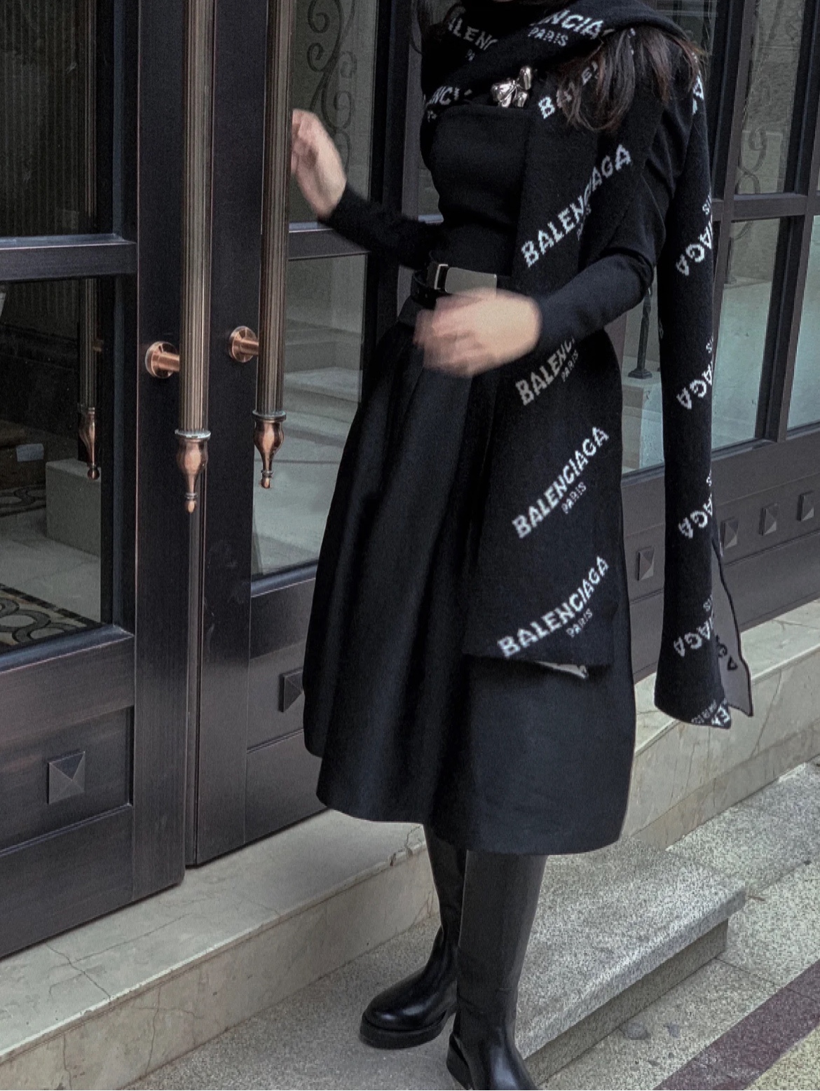 【BALENCIAGA】 バレンシア ウールスカーフ 30*180cm