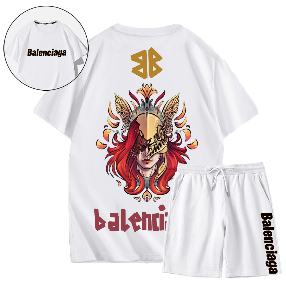 *HOT*【 Balenciaga 】オールドマンリングヴァルキリープリント半袖スーツ【海外ブランド直営店】「正規品保証、公式と同じデザイン」