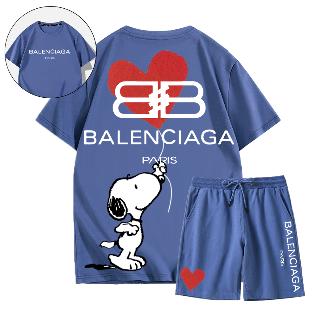 【BALENCIAGA】ハートの風船を持つ犬半袖ショートパンツスーツ「本物であることが保証されています」どんなスタイルの方でもスッキリ着用できるのがポイント【大人気!!】