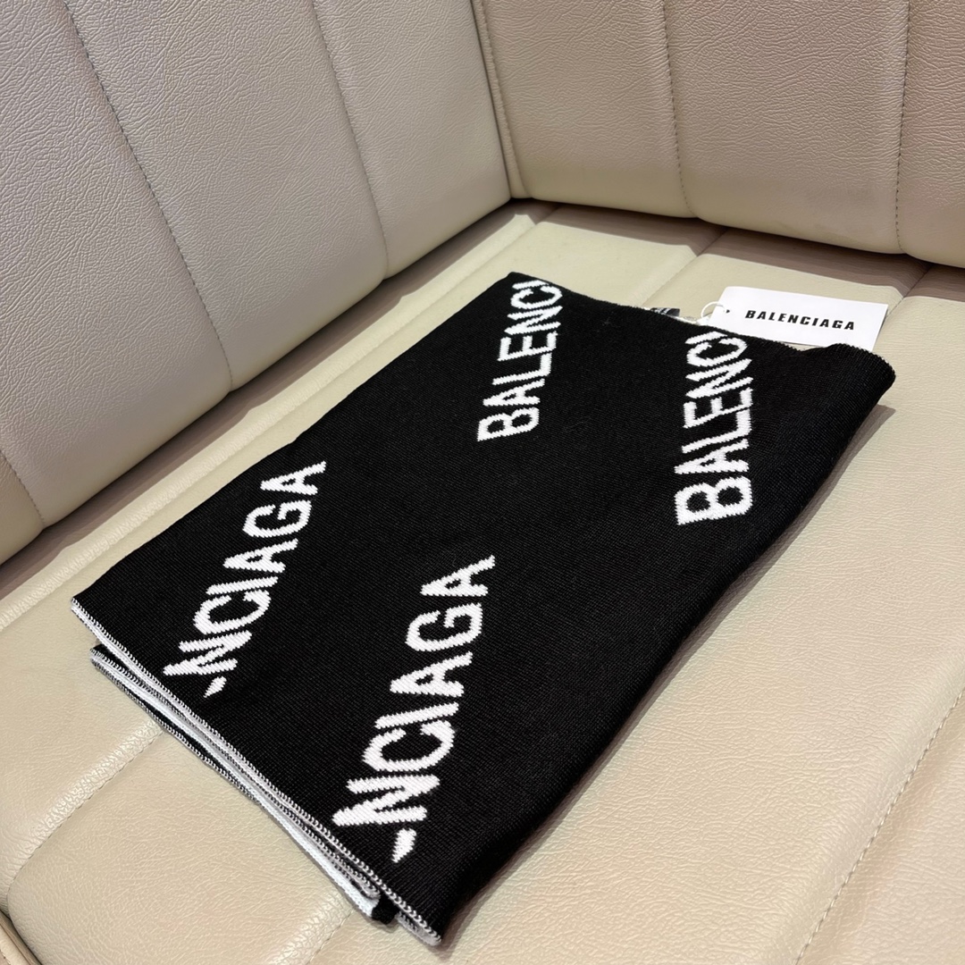【BALENCIAGA】 バレンシア ウールスカーフ 30*180cm