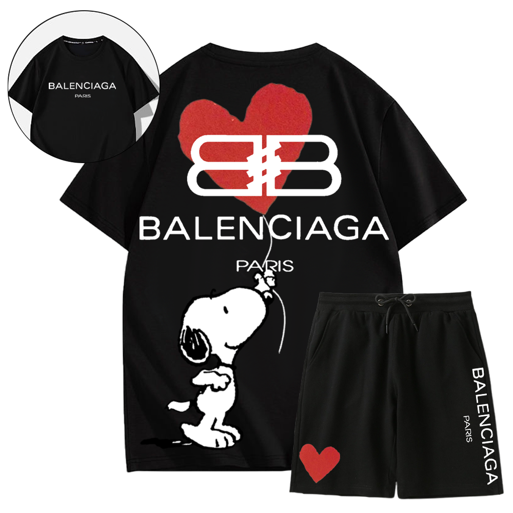 【BALENCIAGA】ハートの風船を持つ犬半袖ショートパンツスーツ「本物であることが保証されています」どんなスタイルの方でもスッキリ着用できるのがポイント【大人気!!】