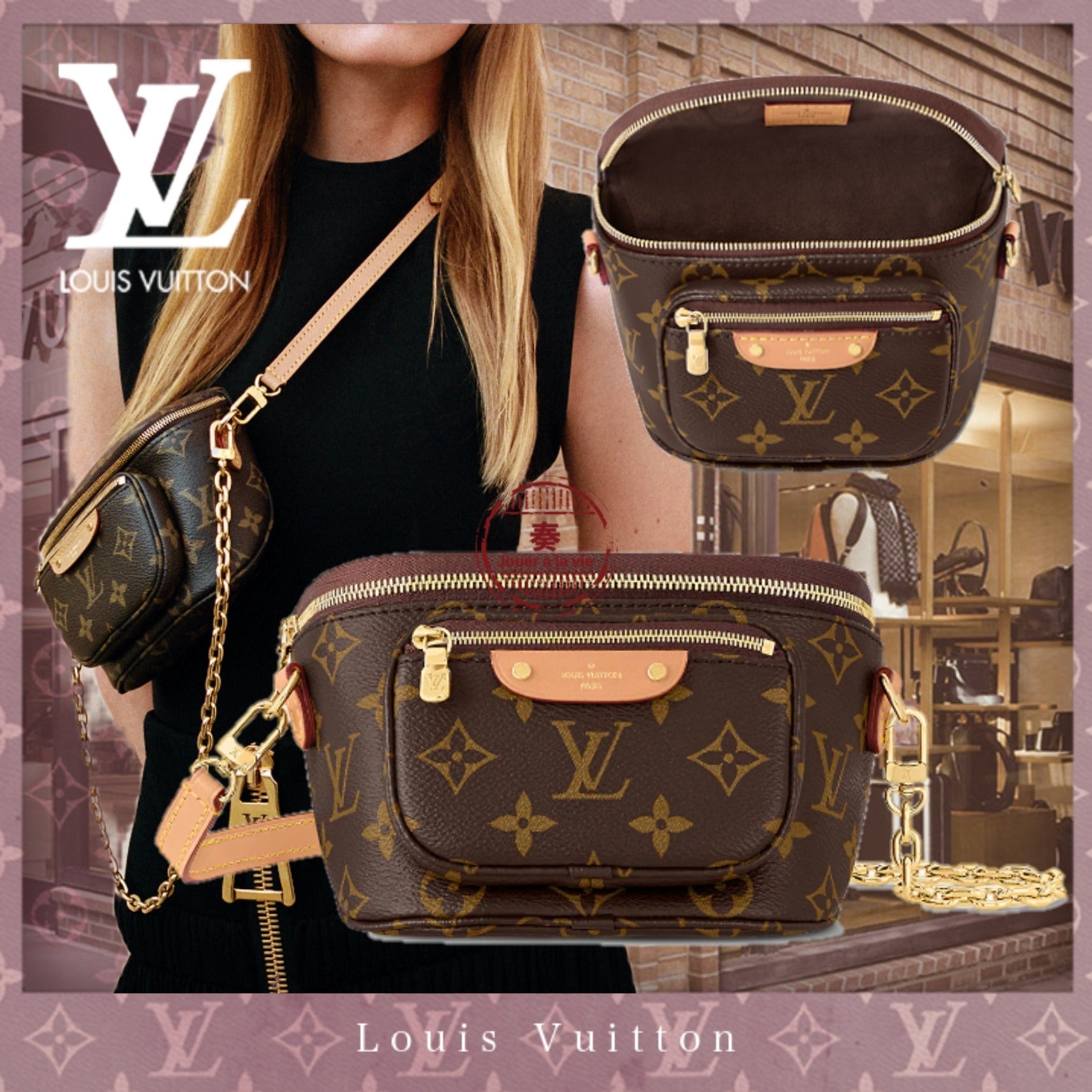 最新作?LOUIS VUITTON モノグラム ミニ バムバッグ ショルダー M82335