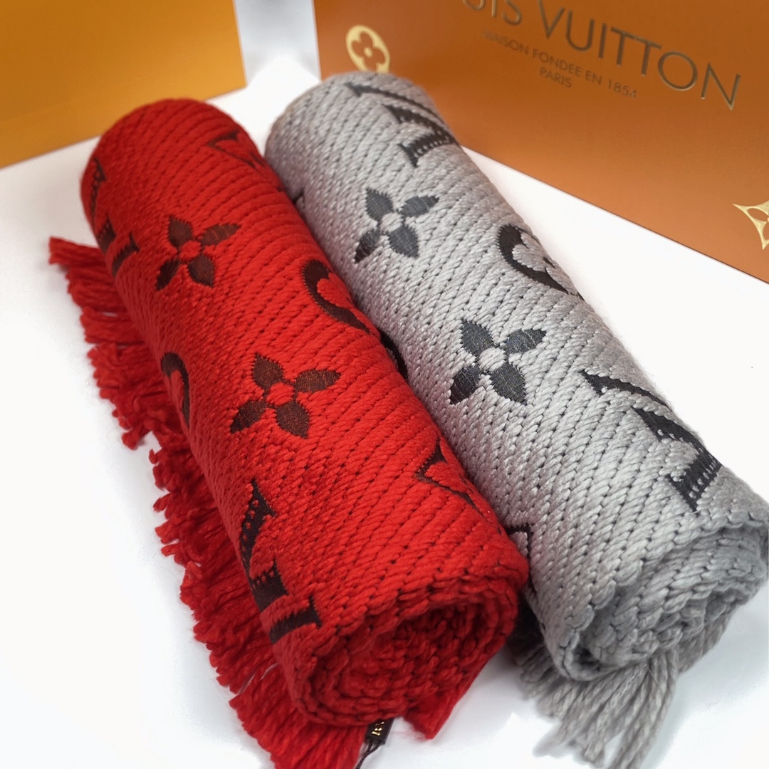 【Louis Vuitton 】（ルイヴィトン）ウールスカーフ2色 185 x 30cm